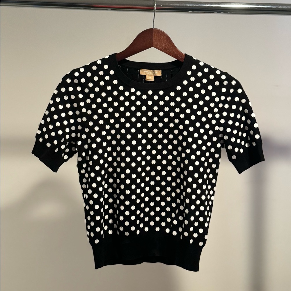 Michael Kors Collection - Black sweater with white sequins
